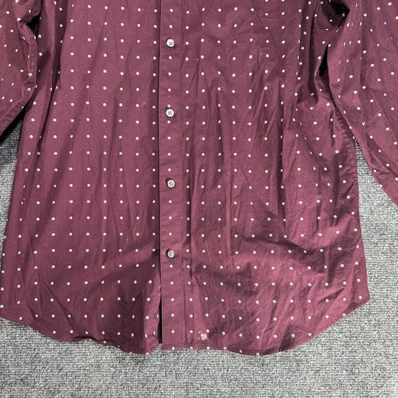Banana Republic Shirt Men XL Non Iron Slim Fit Purple Print Cotton Button Up - Picture 2 of 8